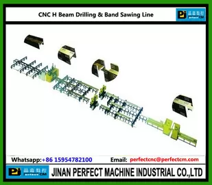 China CNC H Beam Drilling and Band Sawing Production Line Structural Steel Machines Factory (Model SWZ1250)